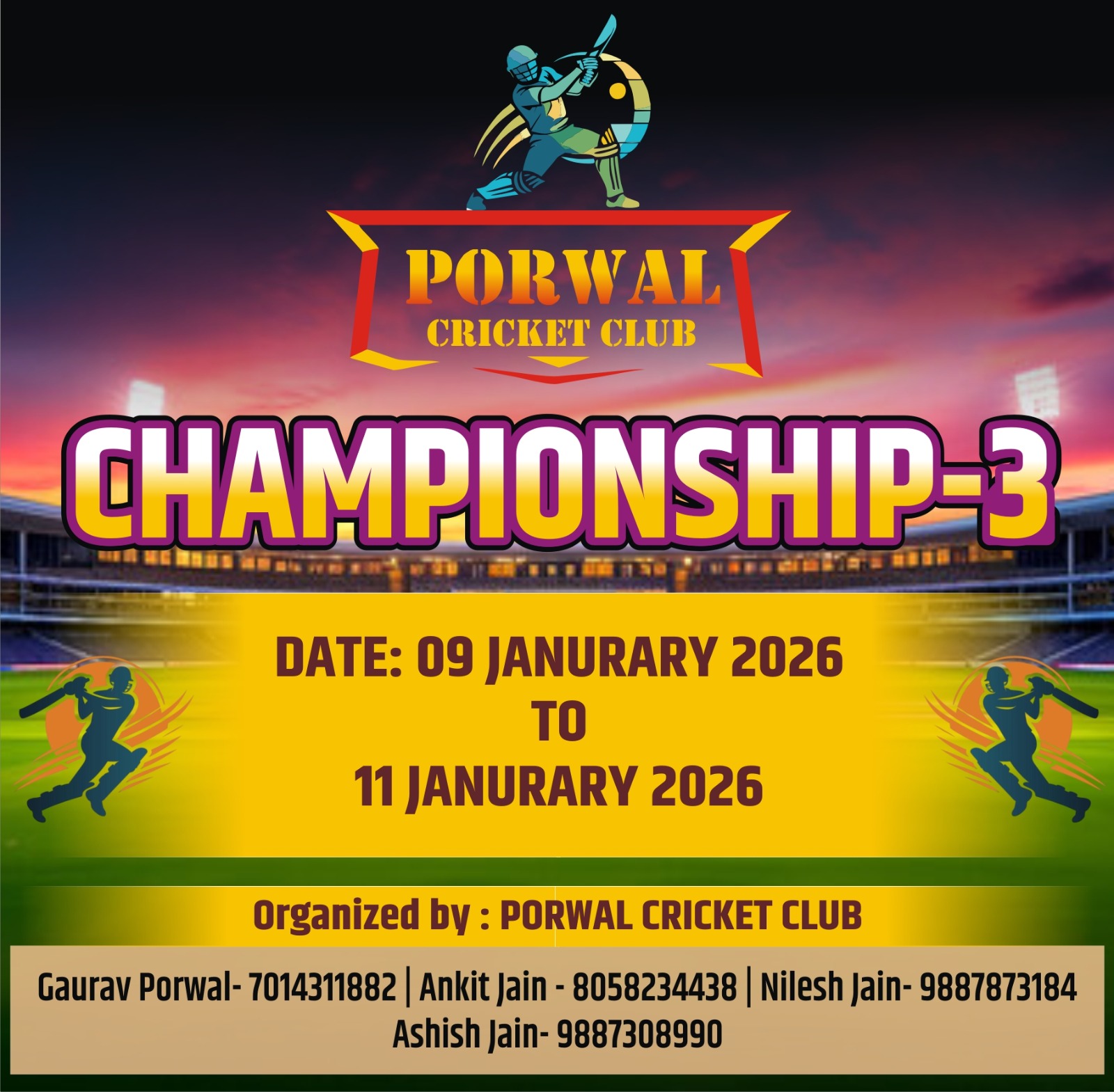 पोरवाल क्रिकेट चैंपियनशिप -3